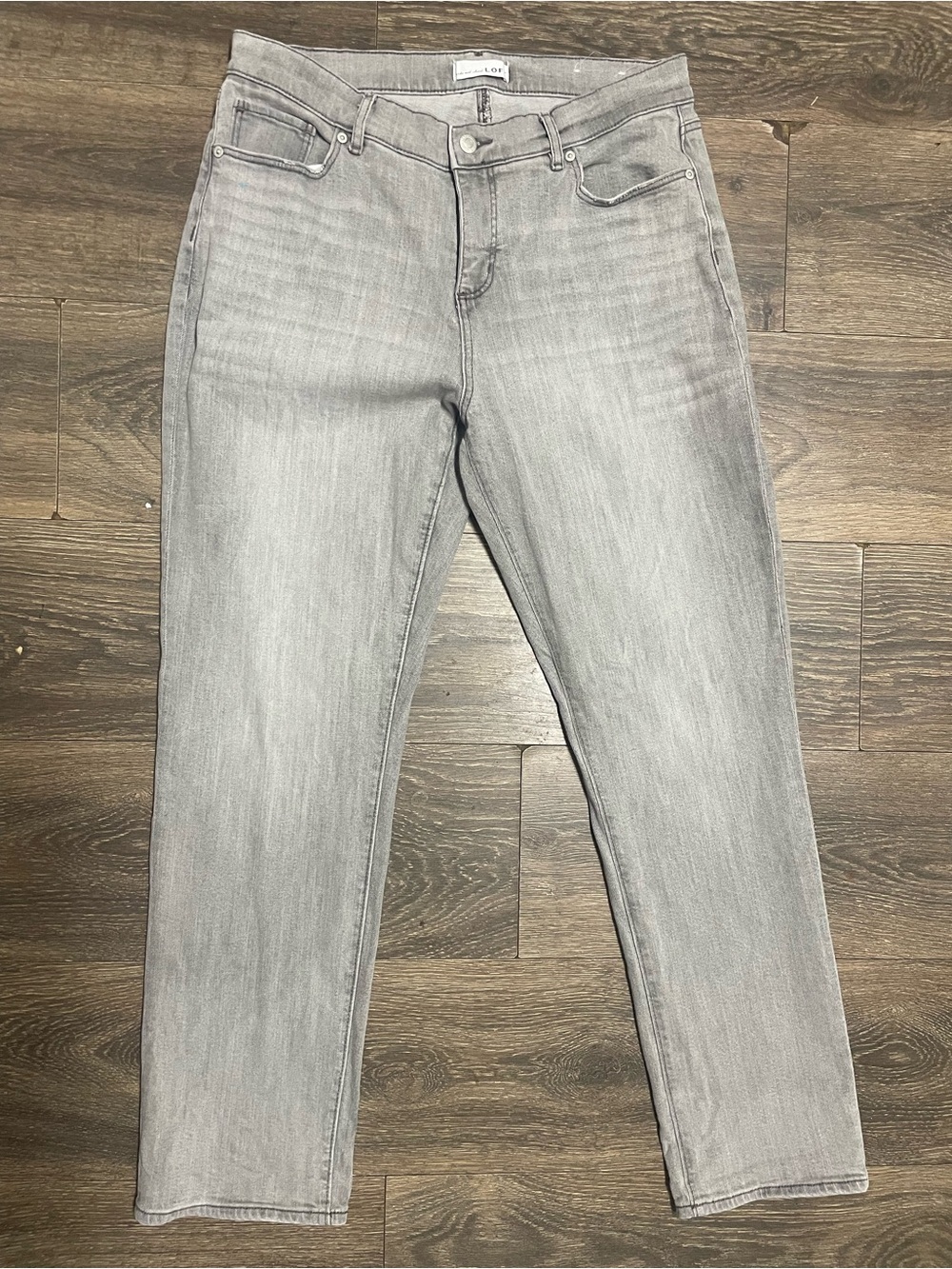 Loft the girlfriend Women’s Gray Straight-Leg Jeans - comfort size 30 / 10